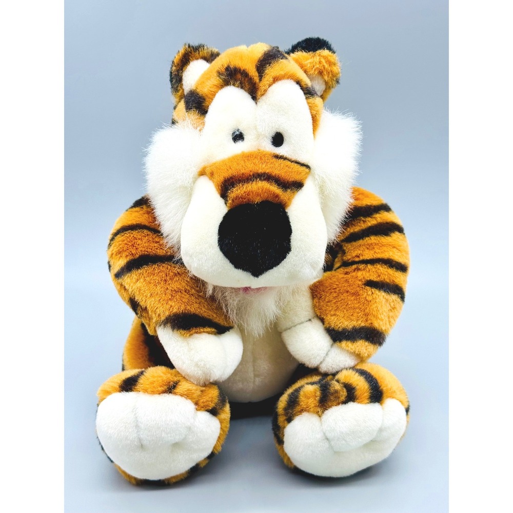 Manhattan Toy Tiger Plush Orange‎ Black Striped Sitting 1999 Stuffed Animal